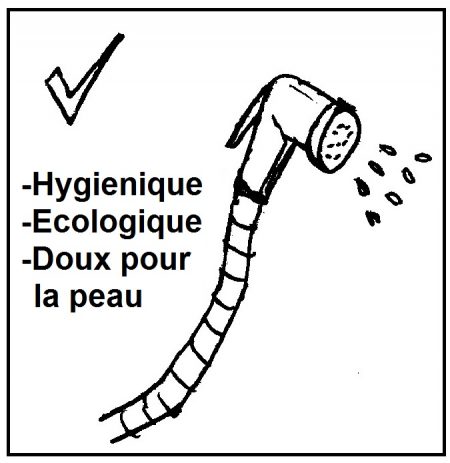 Les toilettes sans papier mais avec une douchette